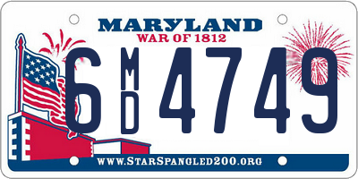 MD license plate 6MD4749