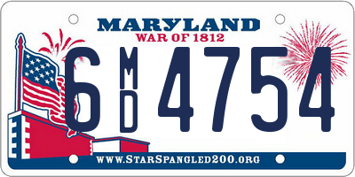 MD license plate 6MD4754