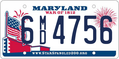 MD license plate 6MD4756