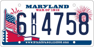 MD license plate 6MD4758