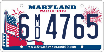 MD license plate 6MD4765