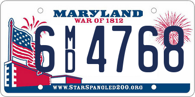 MD license plate 6MD4768