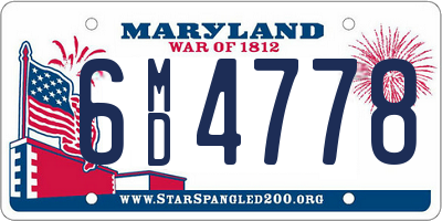 MD license plate 6MD4778