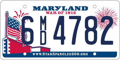 MD license plate 6MD4782