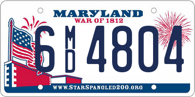 MD license plate 6MD4804