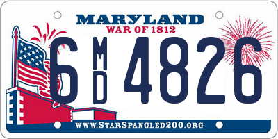 MD license plate 6MD4826