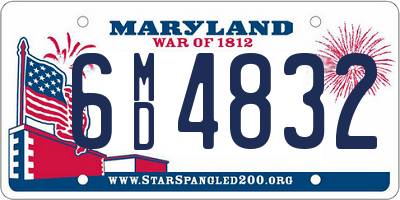 MD license plate 6MD4832