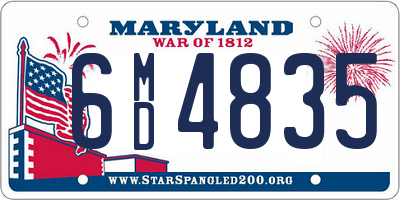 MD license plate 6MD4835