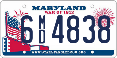 MD license plate 6MD4838