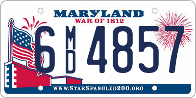 MD license plate 6MD4857