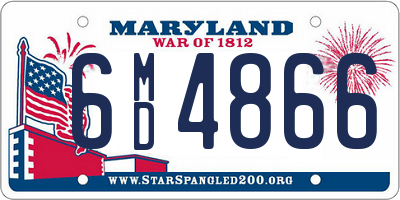 MD license plate 6MD4866