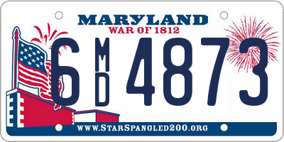MD license plate 6MD4873