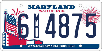 MD license plate 6MD4875