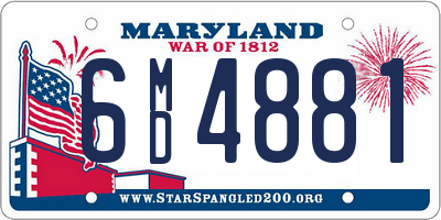 MD license plate 6MD4881