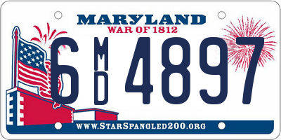 MD license plate 6MD4897