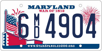 MD license plate 6MD4904