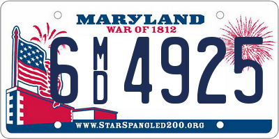 MD license plate 6MD4925