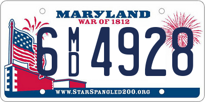 MD license plate 6MD4928