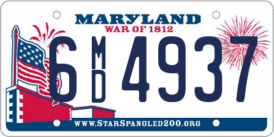 MD license plate 6MD4937