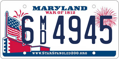 MD license plate 6MD4945