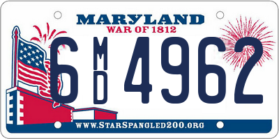 MD license plate 6MD4962