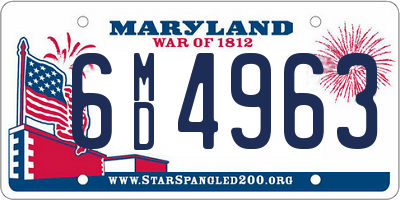 MD license plate 6MD4963