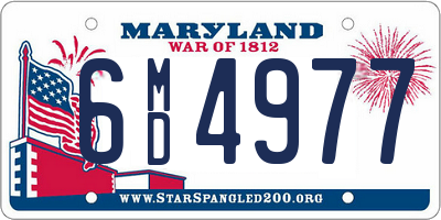 MD license plate 6MD4977