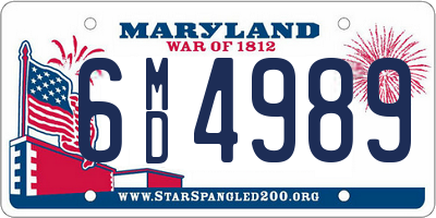 MD license plate 6MD4989