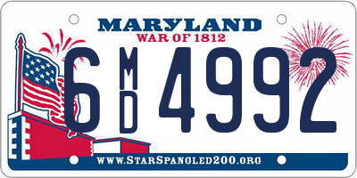 MD license plate 6MD4992