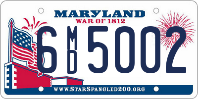 MD license plate 6MD5002