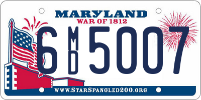 MD license plate 6MD5007