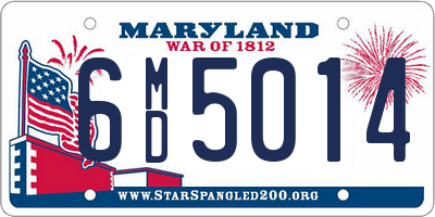 MD license plate 6MD5014