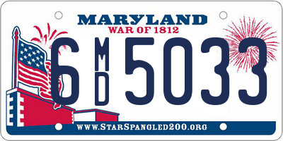 MD license plate 6MD5033