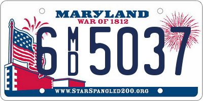 MD license plate 6MD5037