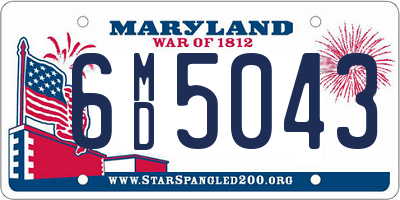 MD license plate 6MD5043