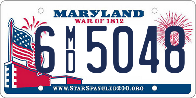 MD license plate 6MD5048
