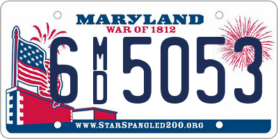 MD license plate 6MD5053