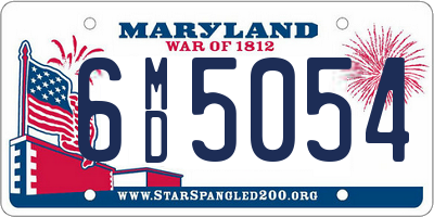 MD license plate 6MD5054
