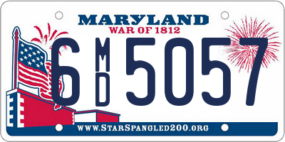 MD license plate 6MD5057