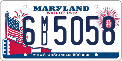 MD license plate 6MD5058