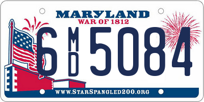 MD license plate 6MD5084