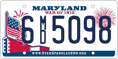 MD license plate 6MD5098