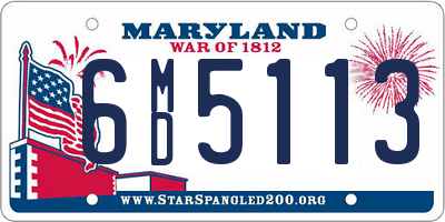 MD license plate 6MD5113