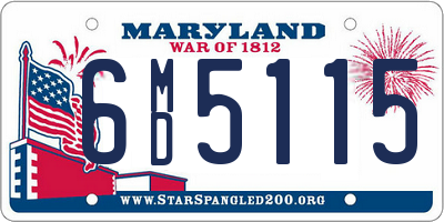 MD license plate 6MD5115