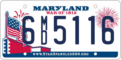 MD license plate 6MD5116