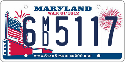 MD license plate 6MD5117