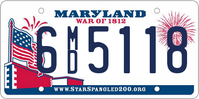 MD license plate 6MD5118