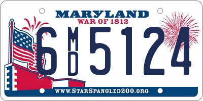 MD license plate 6MD5124