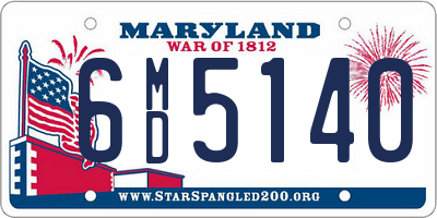 MD license plate 6MD5140