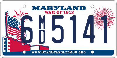 MD license plate 6MD5141